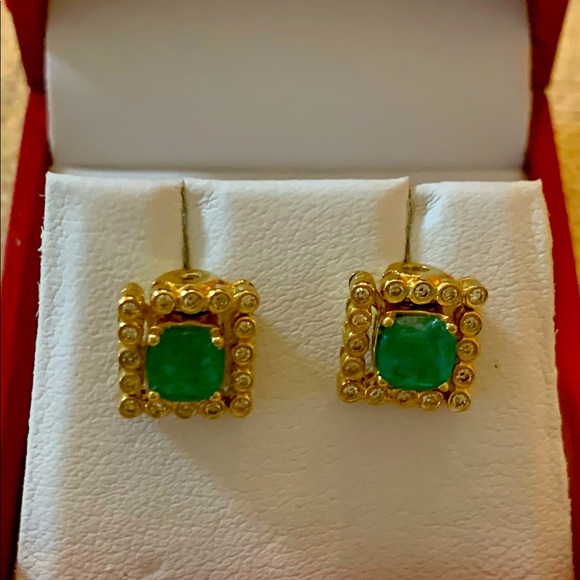 Effy Jewelry - 14k emerald and diamond earrings.